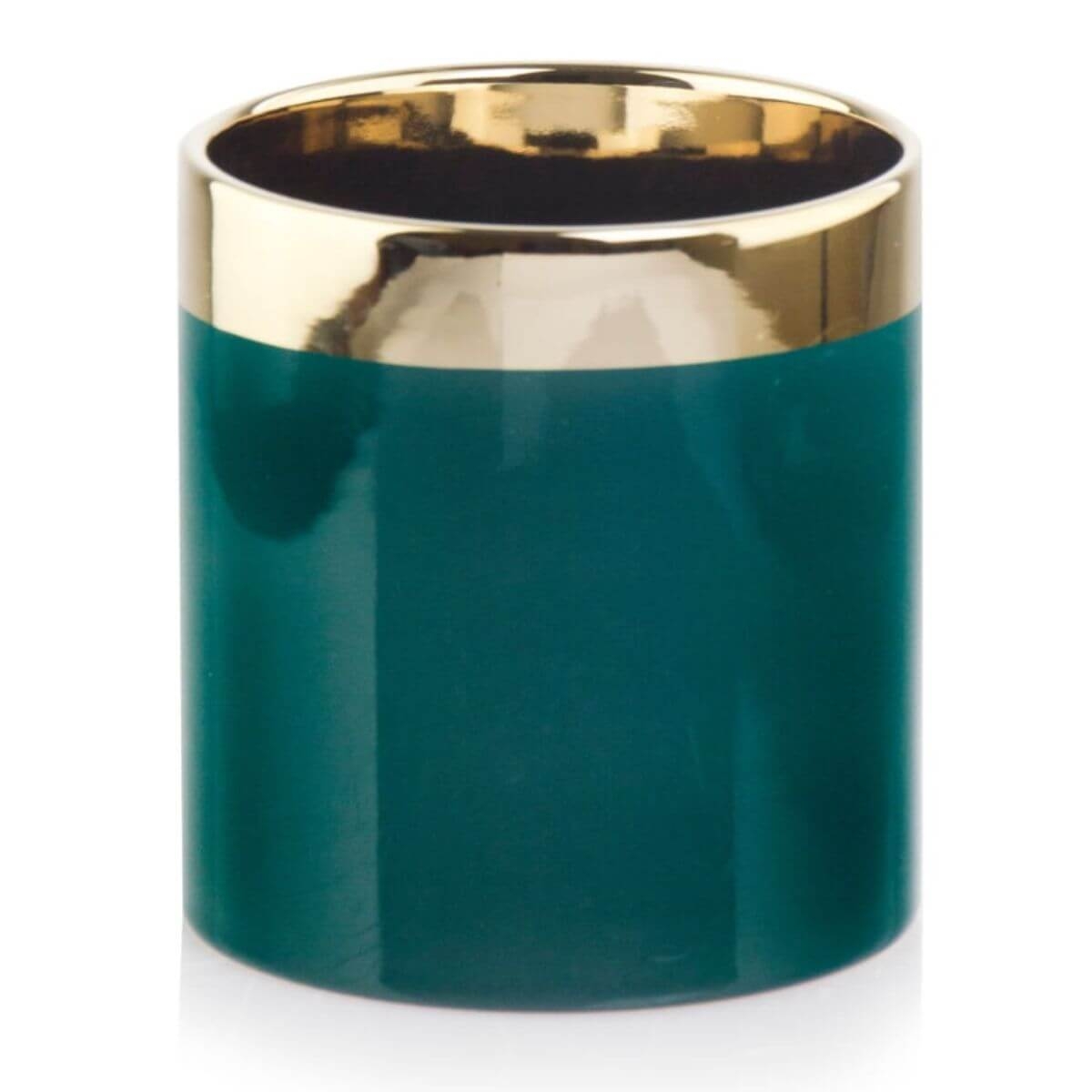 Polnix doniczka ceramiczna Emerald Cylinder zielona
