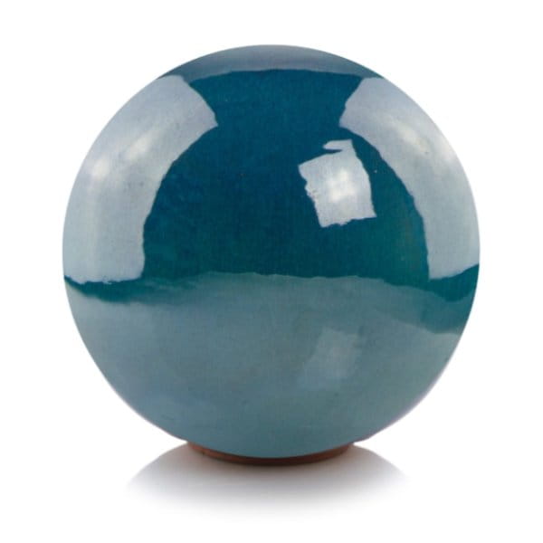 Turkusowa kula ceramiczna szkliwiona do ogrodu i na taras