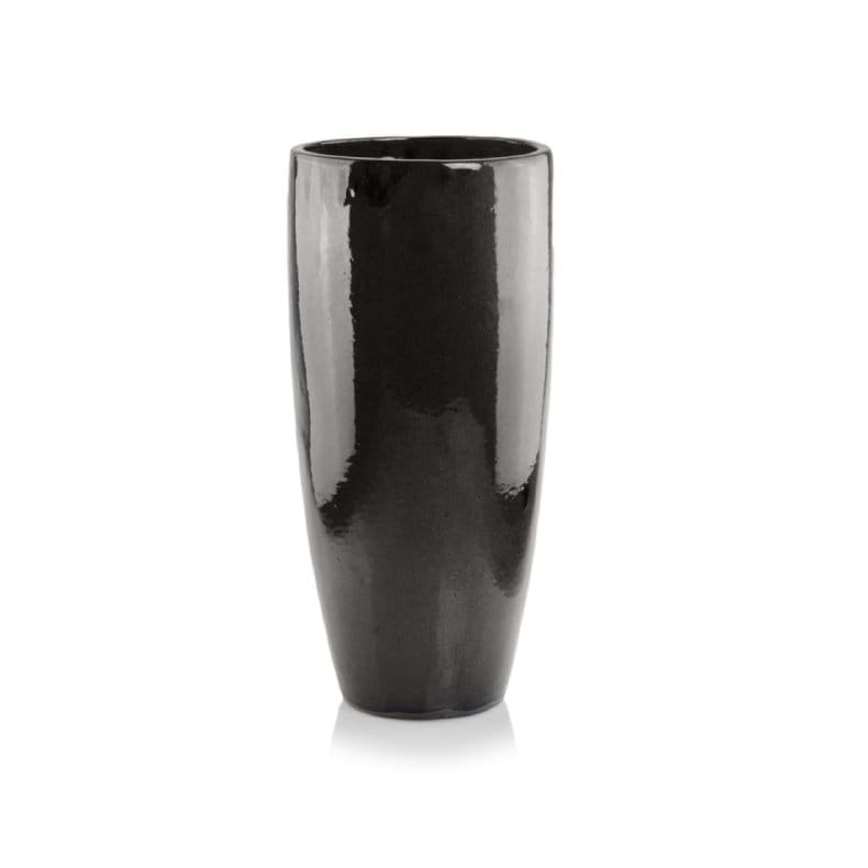 Grafitowa donica ceramiczna szkliwiona w kształcie cygaro