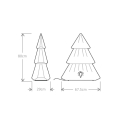 Biała ozdoba świąteczna podświetlana LED choinka Micante Crista - schemat, wymiary