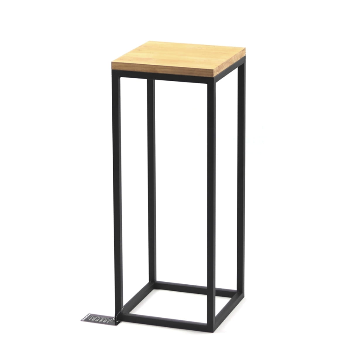 Kwietnik Metalowy Loft Stojak Drewno 60cm czarny JakPol