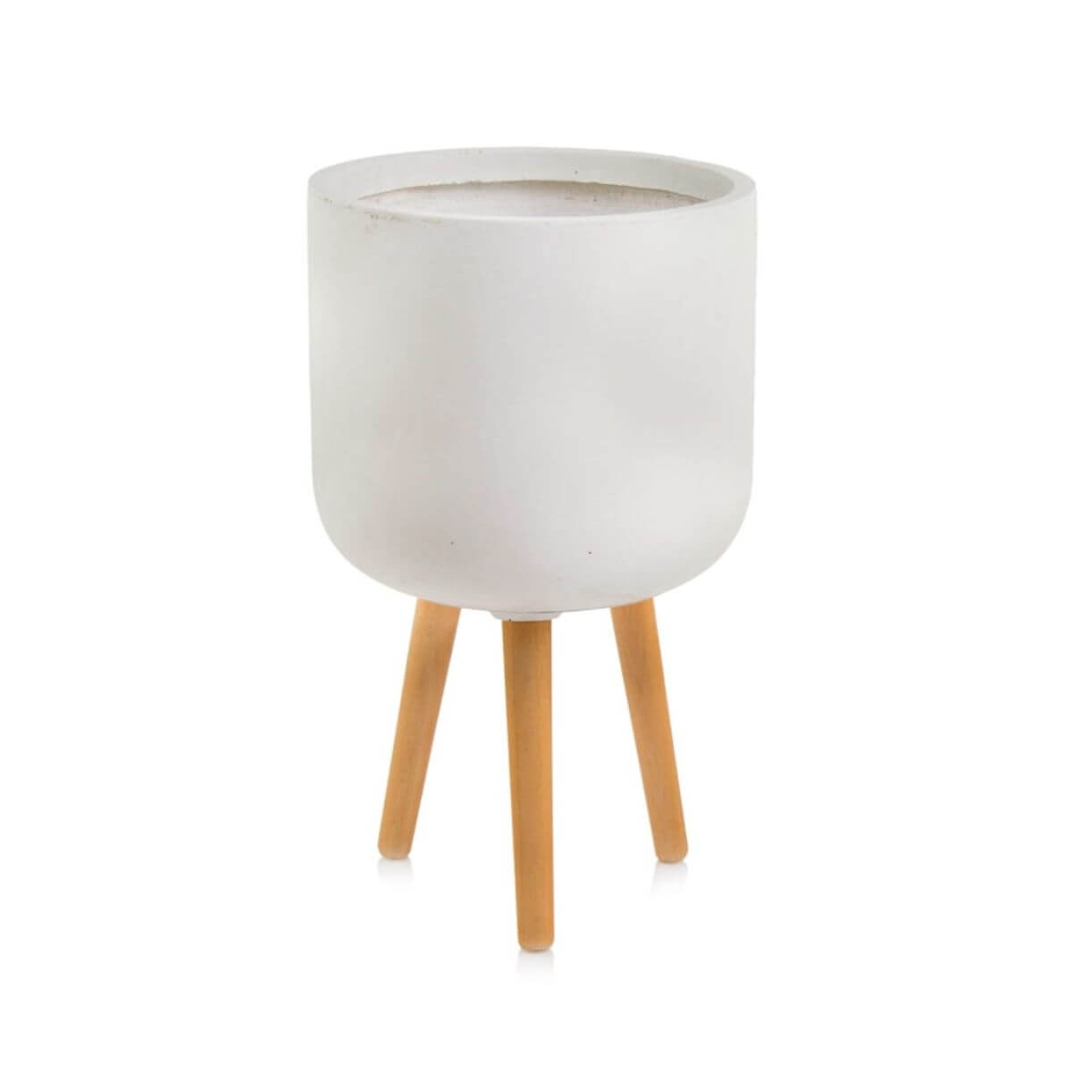 Polnix donica ceramiczna na drewnianych nogach - Retro