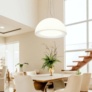 Biała lampa LED wisząca kopuła Micante Mia Premium