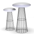 Biała lampa LED stojąca na stelażu elipsa Micante Ufo