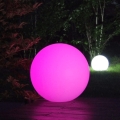 Lampa stojąca LED świecąca kula Micante mBALL - różowe podświetlenie