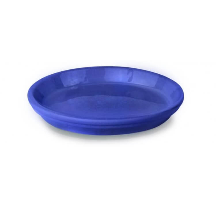 Kobaltowa podstawka do donicy ceramicznej szkliwionej marki Polnix