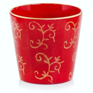 Doniczka Osłonka ceramiczna Christmas czerwona ⌀14