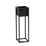 Kwietnik Cubo Metalowy Loft Stojak 70cm czarny skrzynka