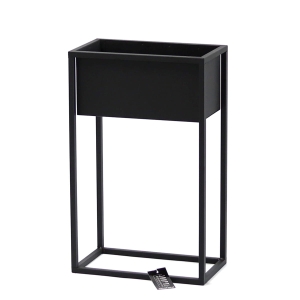 Kwietnik Cubo Metalowy Loft Stojak 60cm czarny skrzynka
