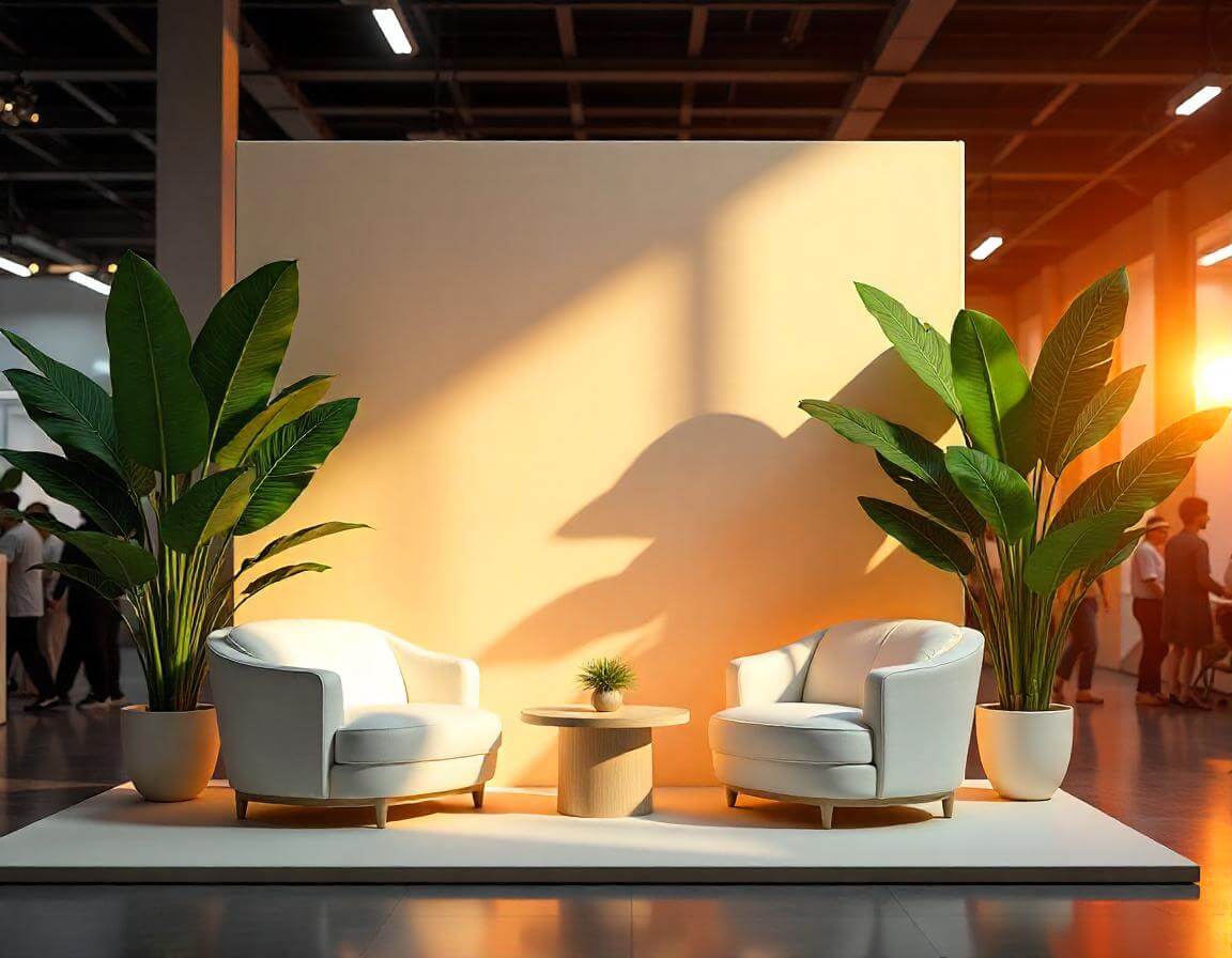 stoisko wystawiennicze z roslinami na konferencji biznesowej