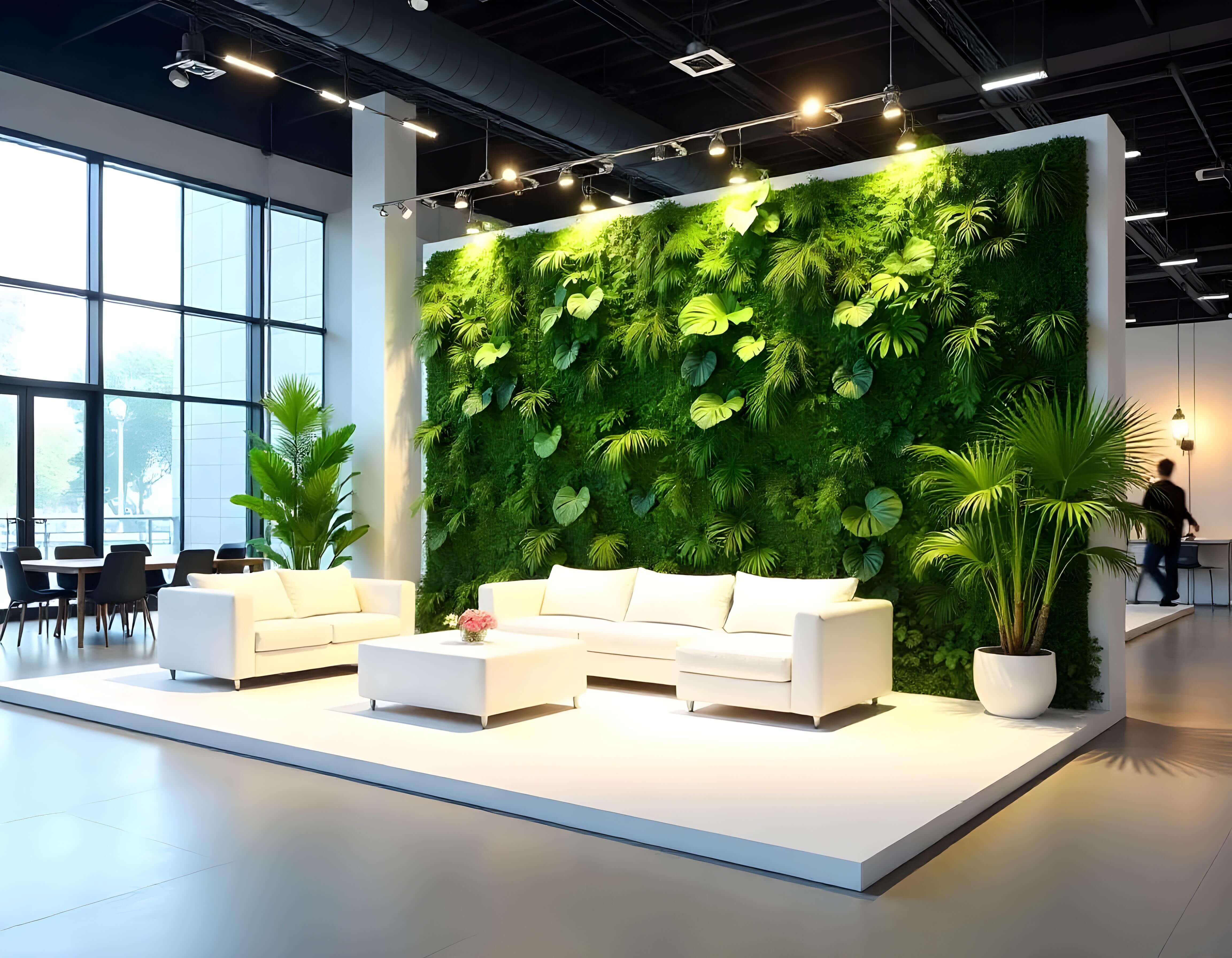 stoisko wystawiennicze na wydarzeniu biznesowym, stoisko z ogrodem wertykalnym