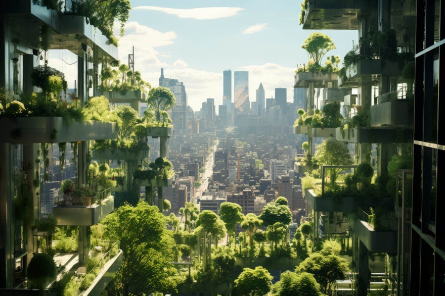 Miasto przyszłości pełne zieleni - smog nie ma szans!