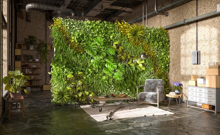 Mobilna zielona ściana przenośna 