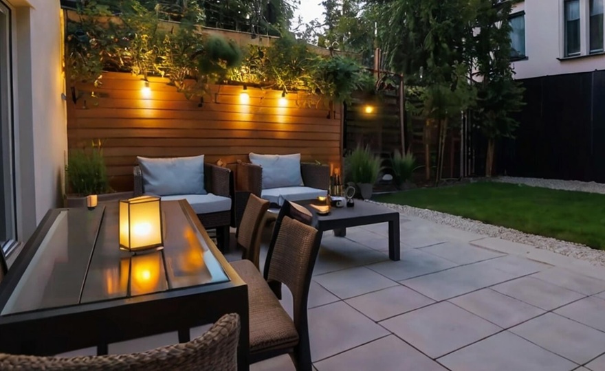 Przydomowe patio przy szeregówce