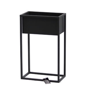 Kwietnik Cubo metalowy Loft stojak 60cm czarny skrzynka
