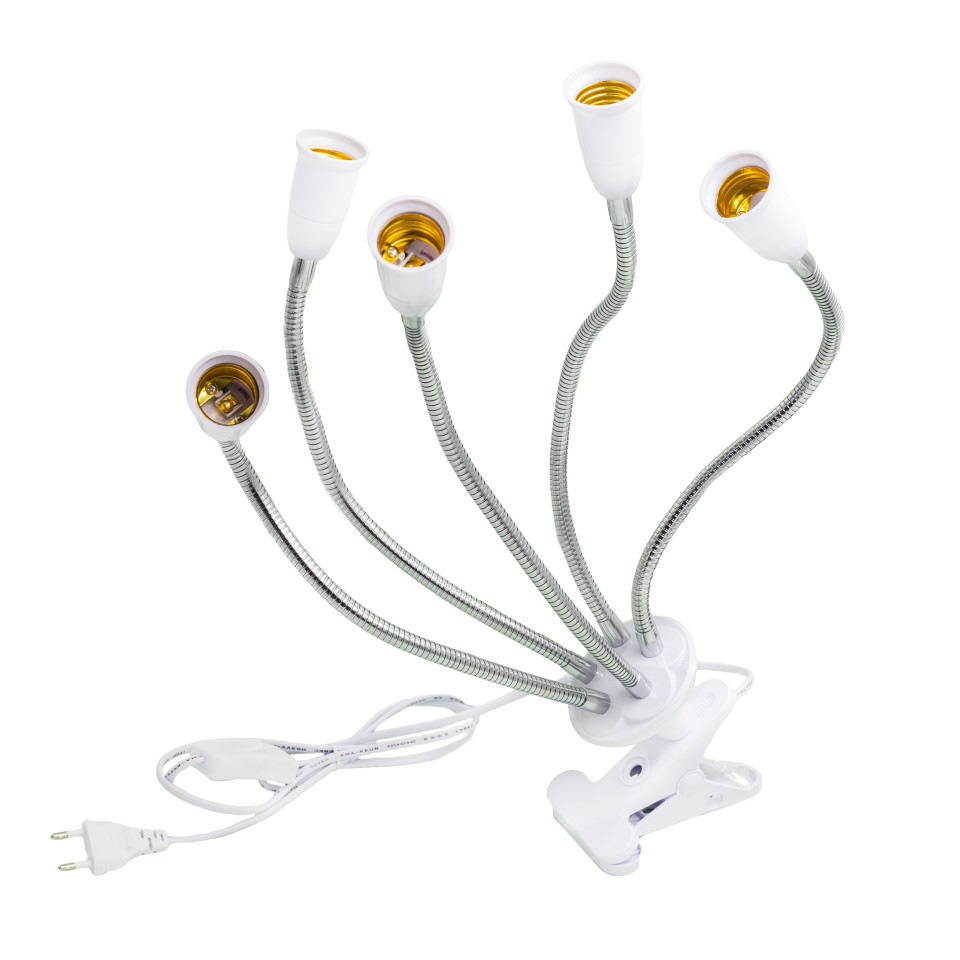 Lampa na klips pięcioramienna do doświetlania roślin domowych