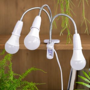 Lampa na klips potrójna do doświetlania roślin domowych