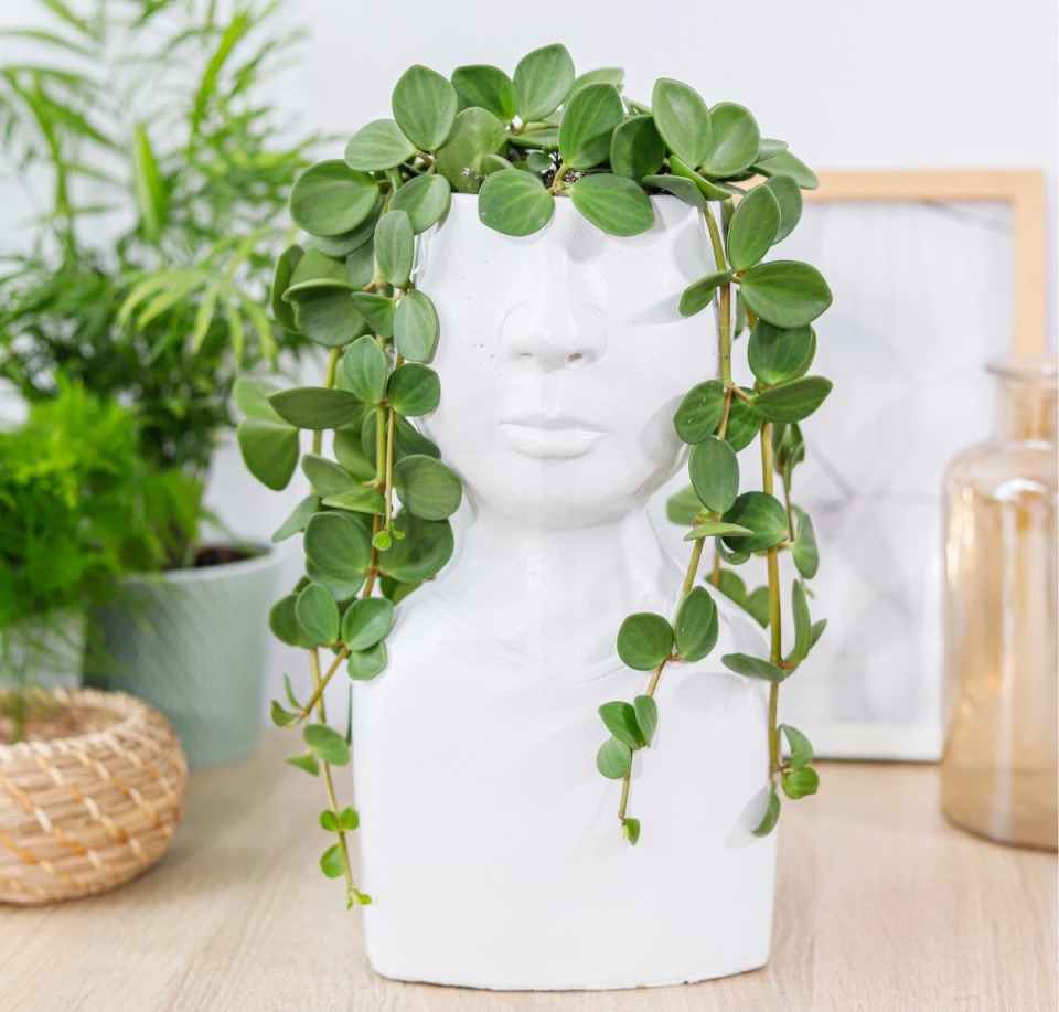 Osłonka betonowa JOHNNY w kształcie głowy — 13 cm / biały