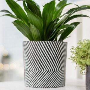 Osłonka betonowa OP-ART CYLINDER w czarno-białe pasy