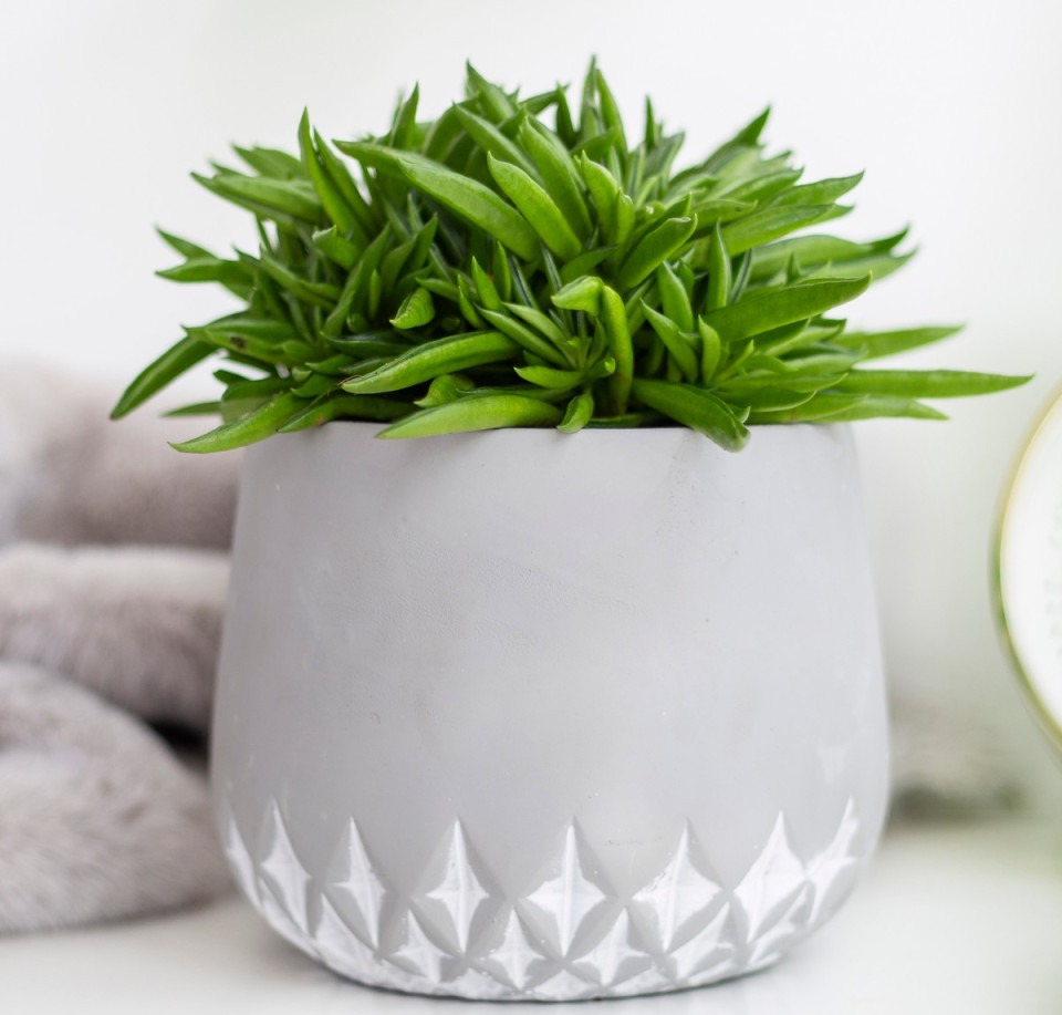 Osłonka betonowa ROMBY z białym ornamentem — 15 cm