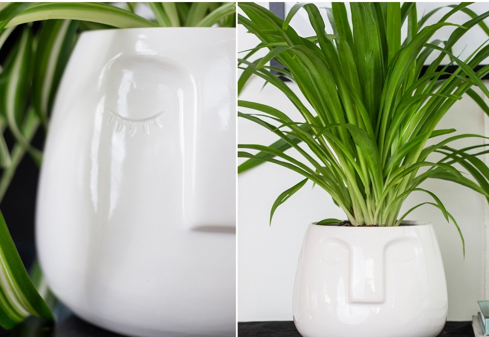 Osłonka ceramiczna w kształcie buźki, biała Ø 17 cm